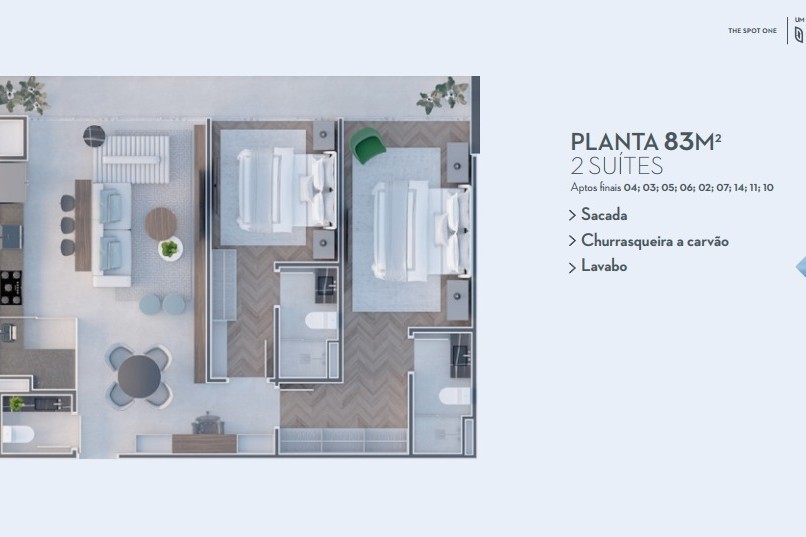 Apartamento 2 dormitórios The Spot One, Estados - Balneário Camboriú