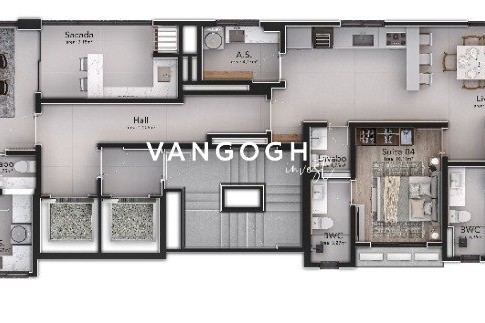 Apartamento 4 dormitórios Piazza Zilli Residence, Centro - ITAPEMA