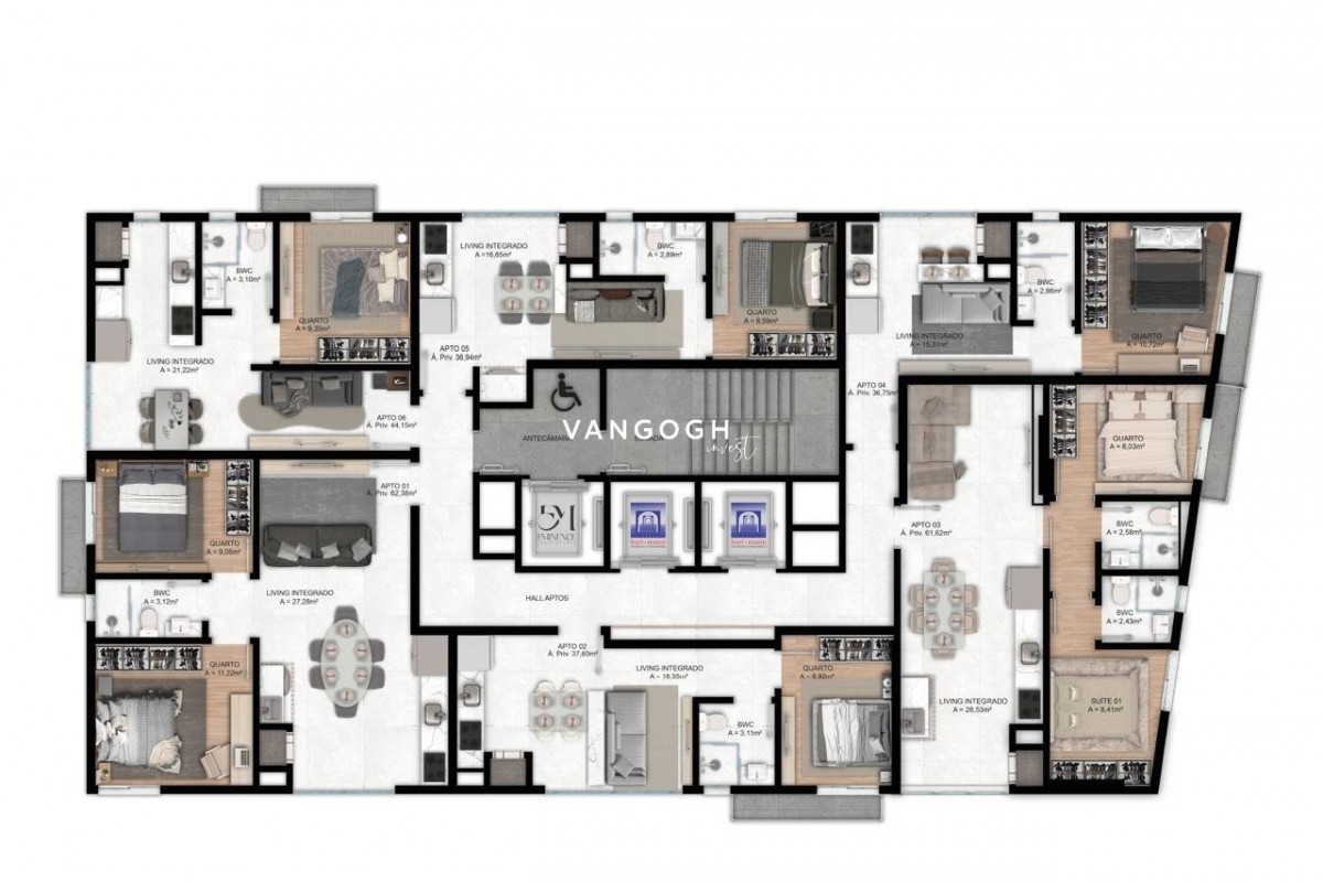 Apartamento 1 dormitórios Superiore Residence, Perequê - PORTO BELO