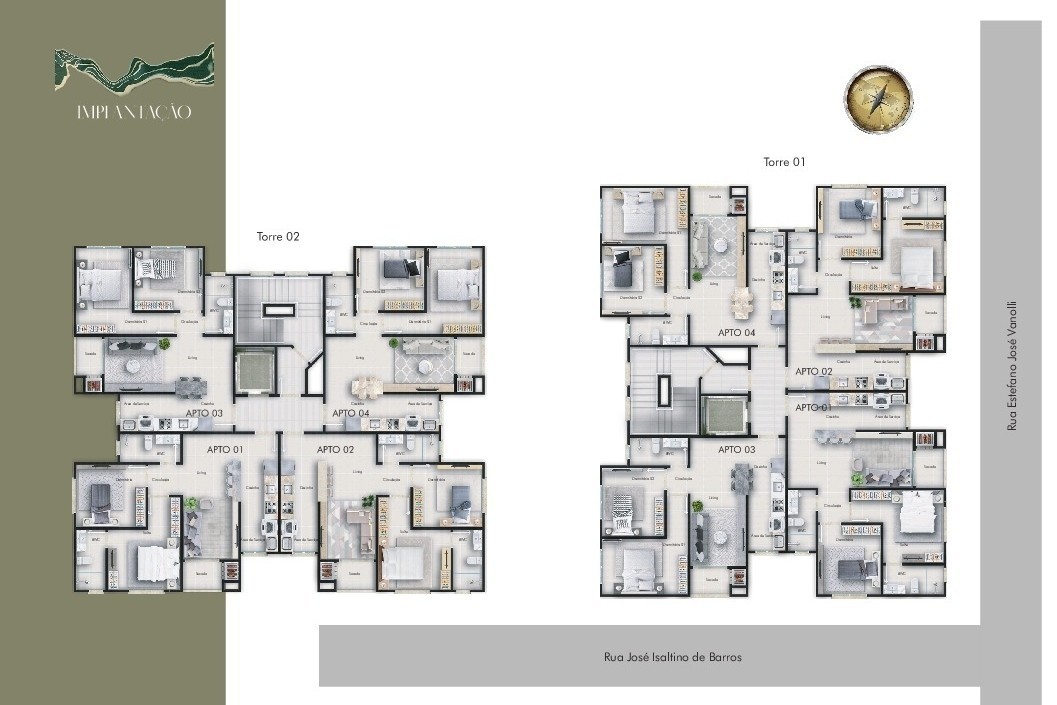 Apartamento 2 dormitórios Residencial Atalaia