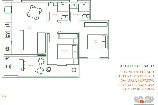 Apartamento 2 dormitórios Coral Way Residence