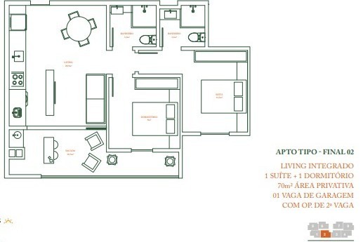 Apartamento 2 dormitórios Coral Way Residence, São Francisco de Assis - Camboriú