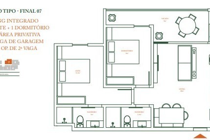 Apartamento 2 dormitórios Coral Way Residence