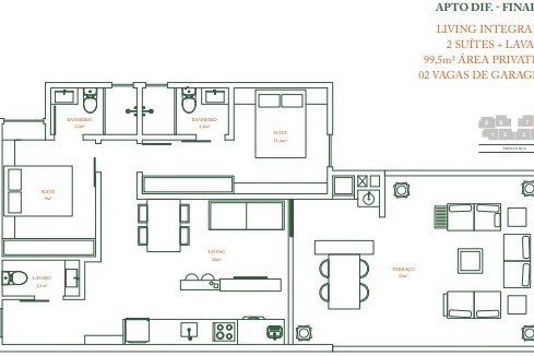 Apartamento 2 dormitórios Coral Way Residence