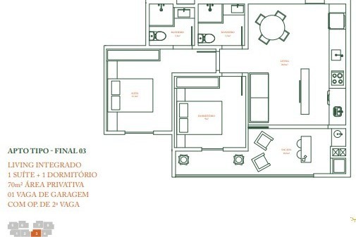 Apartamento 2 dormitórios Coral Way Residence