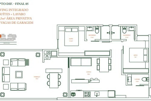 Apartamento 2 dormitórios Coral Way Residence