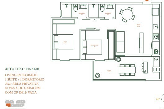 Apartamento 2 dormitórios Coral Way Residence
