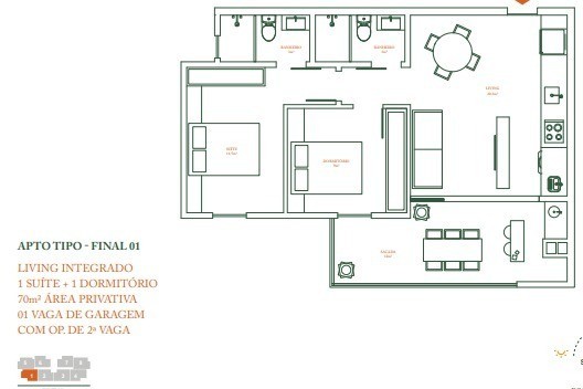 Apartamento 2 dormitórios Coral Way Residence, São Francisco de Assis - Camboriú