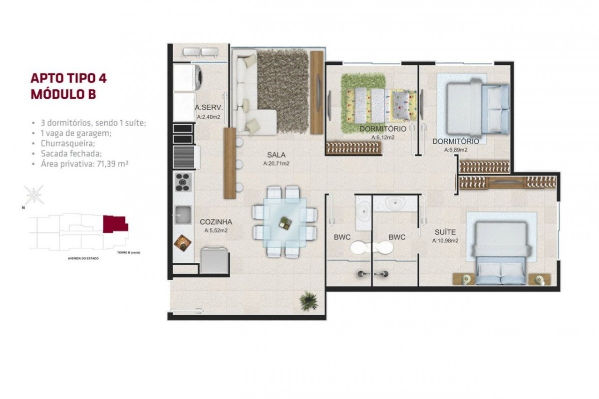 Apartamento 2 dormitórios Icon Residence, Centro - Balneário Camboriú