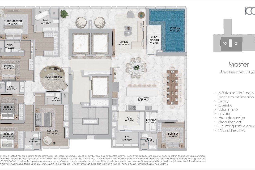 Apartamento 4 dormitórios Iconic Tower