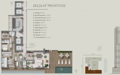 Apartamento 4 dormitórios Marena