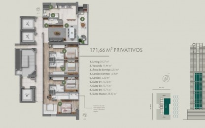 Apartamento 4 dormitórios Marena