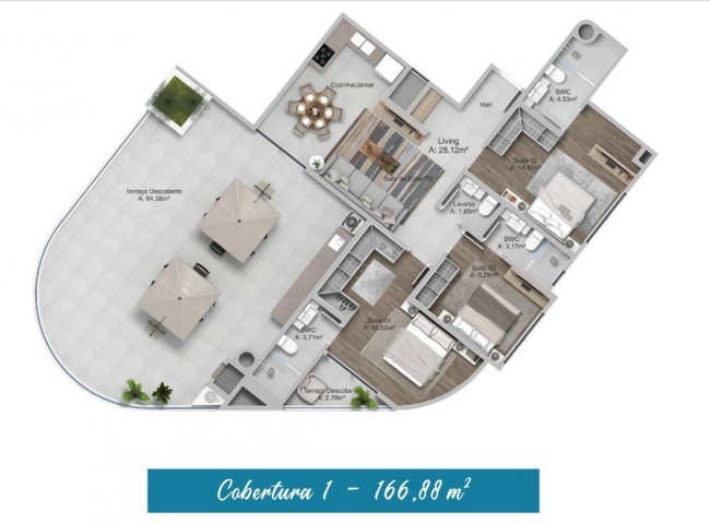 Cobertura 3 dormitórios Brava Coast Residence, Praia dos Amores - Balneário Camboriú