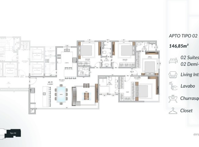 Apartamento 4 dormitórios Maison Selenitá Residence