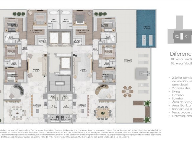 Apartamento 4 dormitórios Iconic Tower