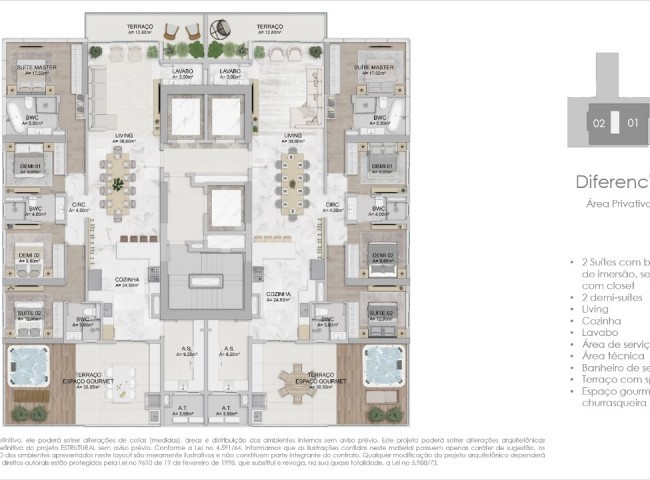 Apartamento 4 dormitórios Iconic Tower