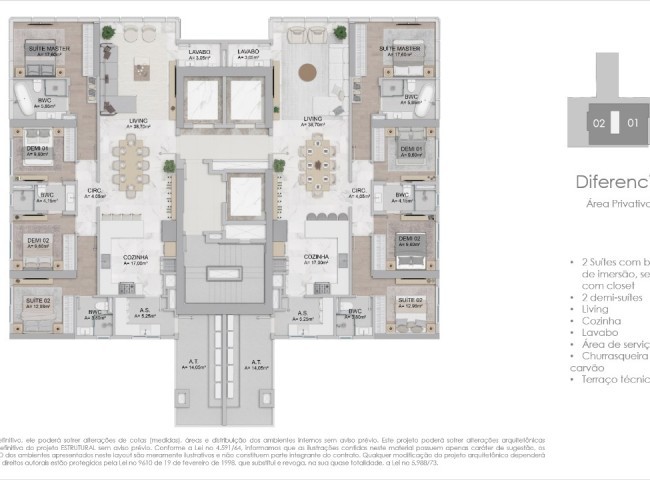 Apartamento 4 dormitórios Iconic Tower