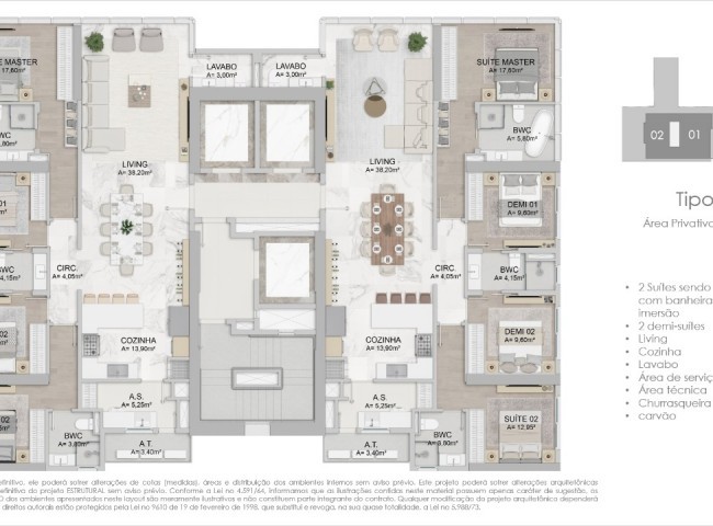 Apartamento 4 dormitórios Iconic Tower